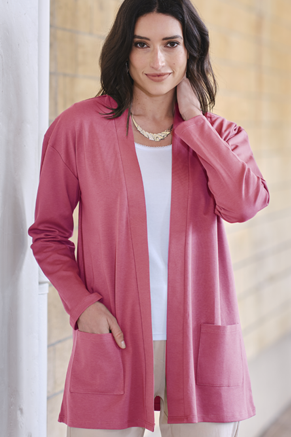 Kassandra Pima Cotton Pocket Cardigan - Main Image