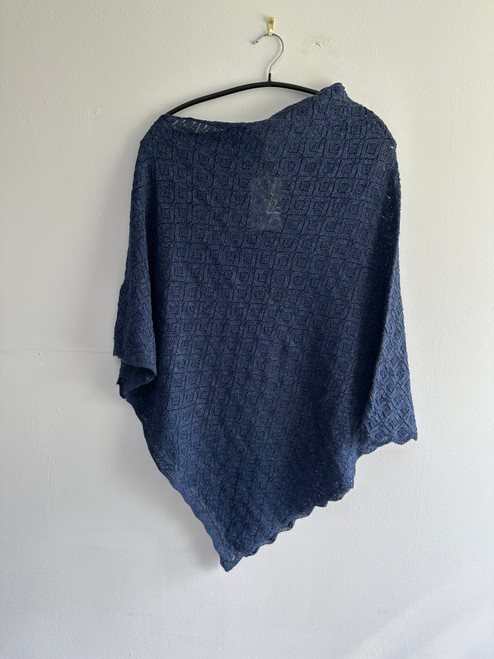 Navy Alpaca Poncho