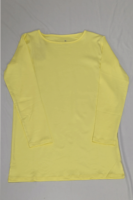 Pima Cotton Lemon Long Sleeve Top Size Medium