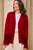 Nicole Fringed Alpaca Cardigan in Red