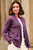 Domino Open Alpaca Cardigan in Amethyst