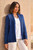 Domino Open Alpaca Cardigan in sapphire