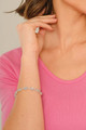 model is wearing Rainbow Moonstone Bracelet