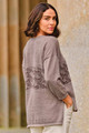 Clarissa Fine Knit Sweater in sand back view