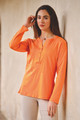 Kemina Pima Cotton Semi-Fitted Top in Orange