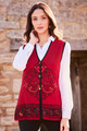 Arabella Alpaca Embroidered Waistcoat in red