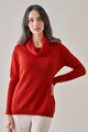 Mayu Cowl Neck Sweater in Flame