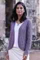 Jayda Lace Knit Pima Cotton Cardigan in lavender