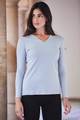 Carolina Pima Cotton Semi-Fitted Top in silver