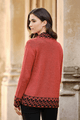 Kantu Pattern Edge Alpaca Cardigan back view