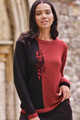 Bolivian Checkers  Alpaca Sweater in red