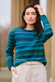Skyla Jacquard Alpaca Sweater in turquoise