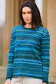Skyla Jacquard Alpaca Sweater inTurquoise