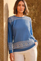 Inka Peruvian Alpaca Sweater in Sky front
