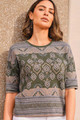 Karina Alpaca Short Sleeve Sweater in olive