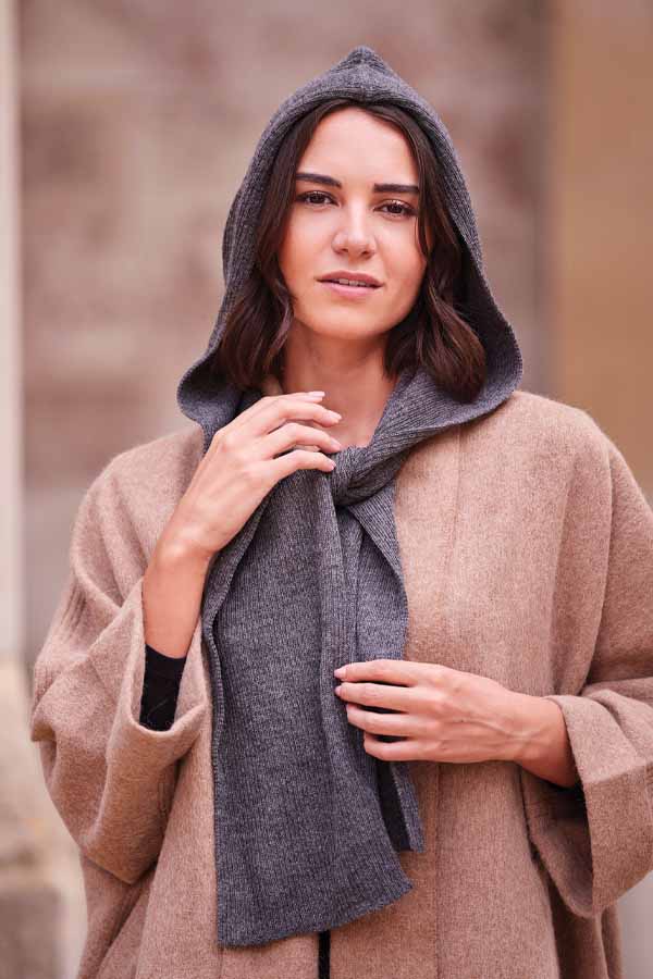 Hooded Alpaca Scarf