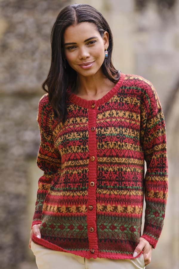 Ember Alpaca Jacquard Cardigan