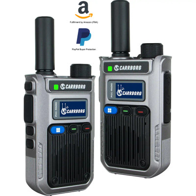 CARRBORG 4G A63 walkie talkie with Fulfillment by Amazon and PayPal Protection badges for fast U.S. shipping and secure checkout. CARRBORG 4G A63 walkie talkie with Fulfillment by Amazon and PayPal Protection badges for fast U.S. shipping and secure checkout.