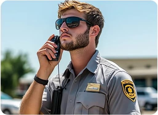 Encrypted walkie talkies for security services, providing instant communication and dependable coverage for guards and patrols.