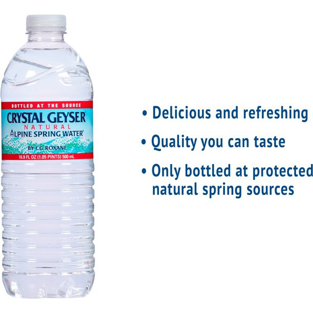 BOTTLED WATER CRYSTAL GEYSER NATURAL ALPINE SPRING 16.9OZ