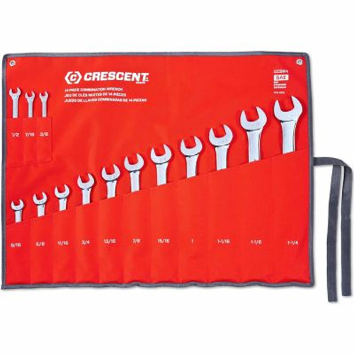 CRESCENT BRAND - COMBO 14-PC WRENCH SET w/TOOL ROLL - CCWS4-05 aka 25418542