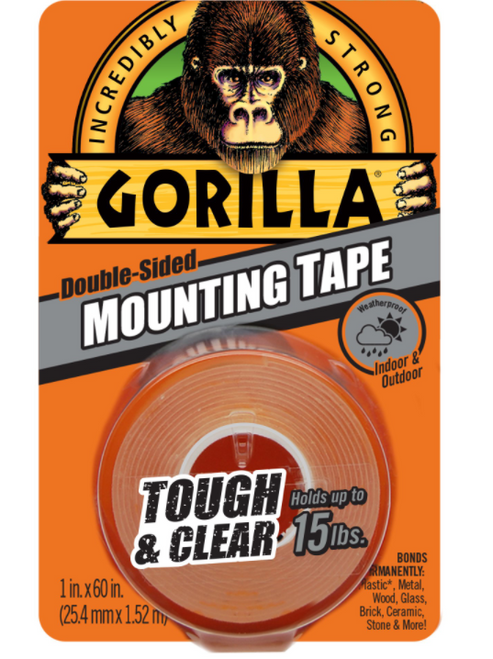 GORILLA CLEAR MOUNTING TAPE - 1" x 60" - 6065003
