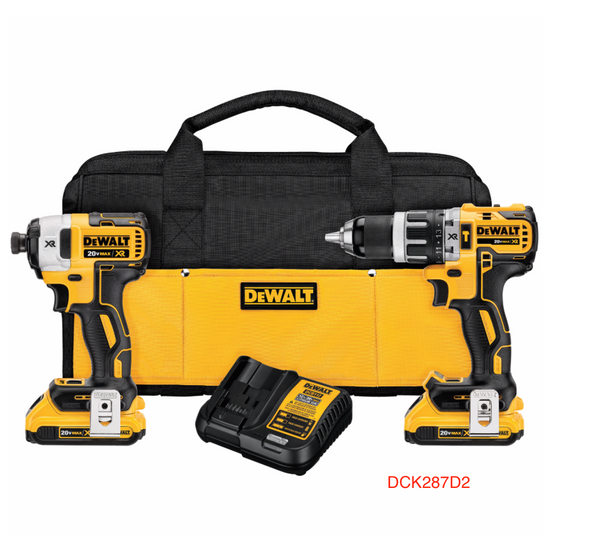 DEWALT ELECTRIC HAMMERDRILL 1/2" & IMPACT DRIVER 1/4" COMBO KIT CORDLESS
