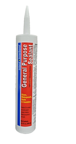 INLAND B-910 - GENERAL PURPOSE CLEAR RTV SILICONE - 10.1 OZ CARTRIDGE