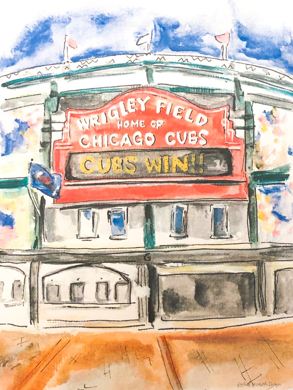 Minimalist Wrigley Field Fine Art Print