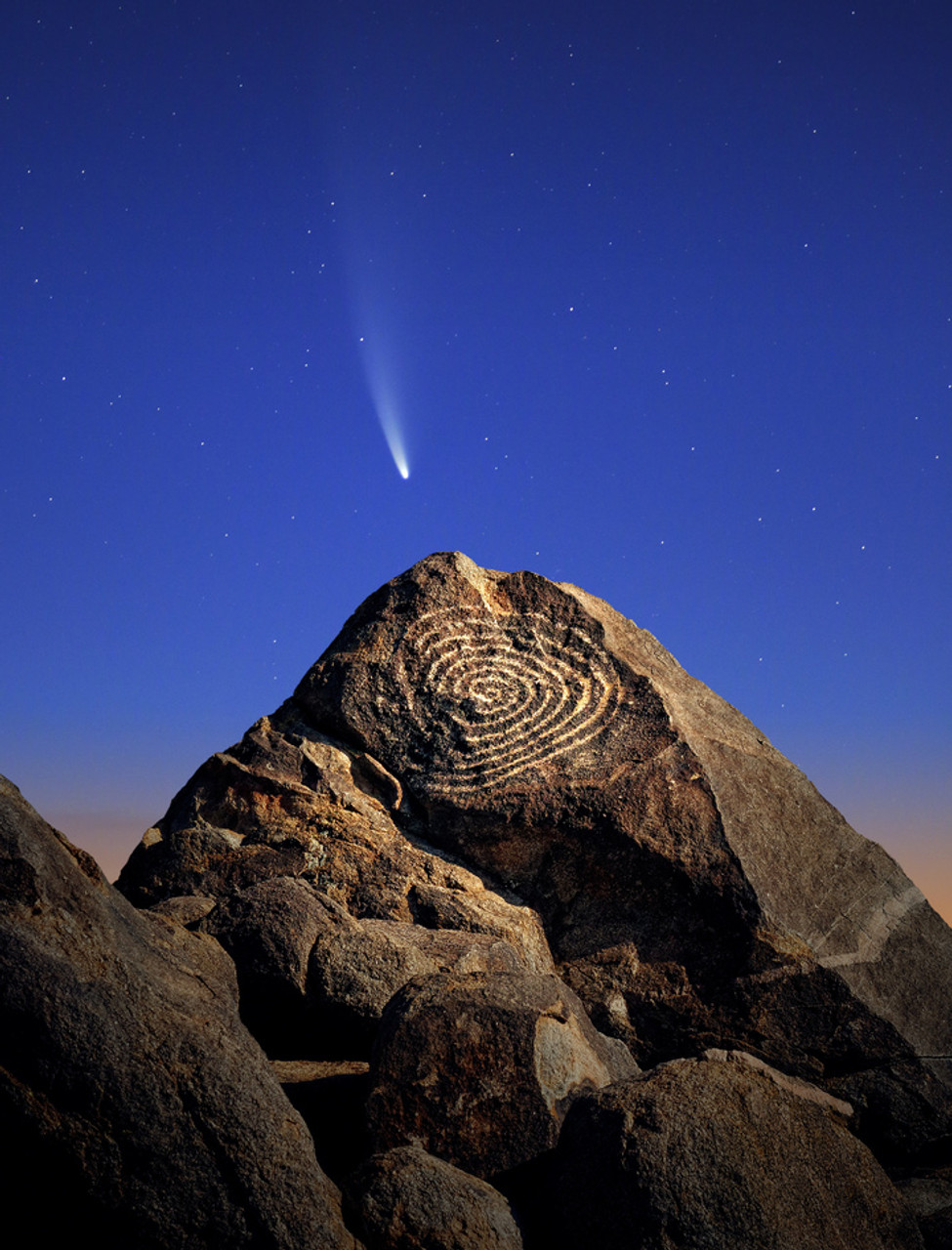 Comet Neowise & Spiral Petroglyph