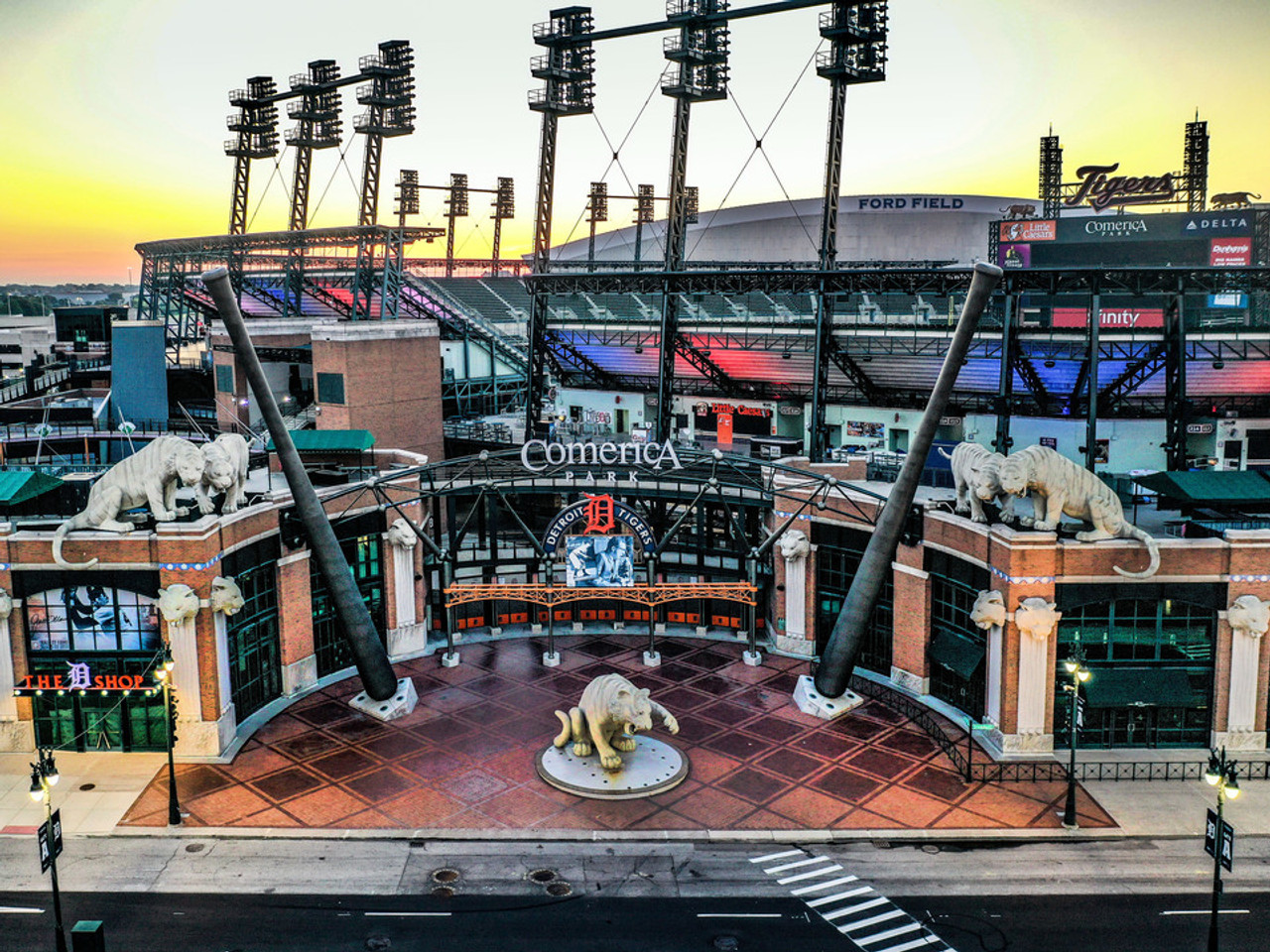 Minimalist Comerica Park Fine Art Print