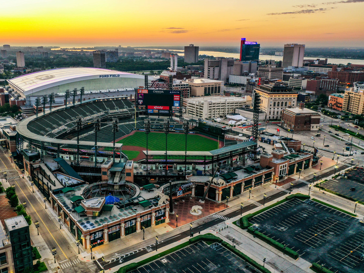 Minimalist Comerica Park Fine Art Print