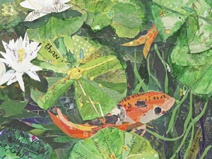 Koi with Green Lilies