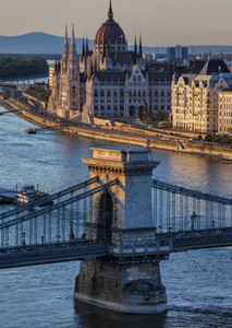City of Budapest at Sunset in Hungary