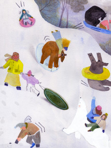 Sledding with Bears