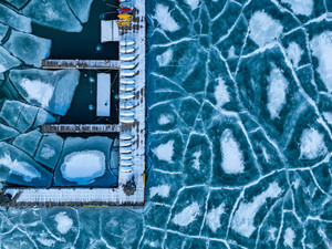Chicago Docks In Ice Horizontal