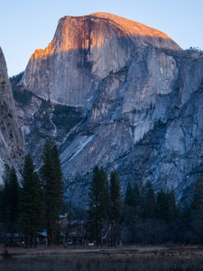 Ahwahnee Lodge at Sunset Under Half Dome