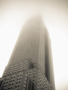 Empire State Building In Fog