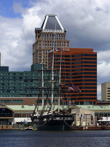USS Constellation and Commerce Place Baltimore