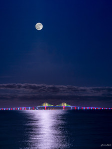 Full Moon over the Sunshine Skyway Bridge