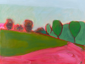 Field and Forest With Pink