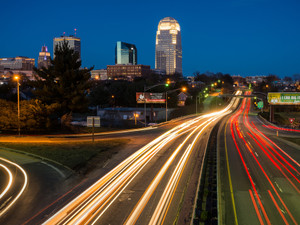Winston-Salem, North Carolina at night