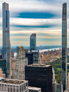 An elevated view of midtown Manhattan