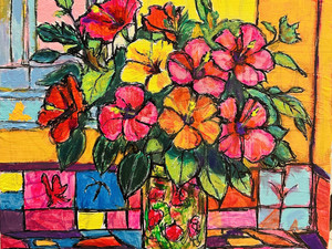 Colored hibiscus