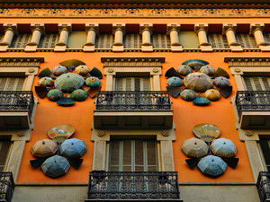 Barcelona's Umbrella Wall