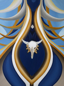 Cow's Skull with Deer and Elk Antler