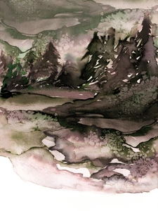 NEVER LEAVE THE PATH 2 - ABSTRACT FOREST WATERCOLOR PAINTING