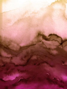 WINTER WAVES 11 - COLORFUL WATERCOLOR ABSTRACT LANDSCAPE