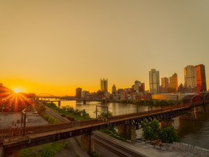 Pittsburgh Sunset Via Rooftop