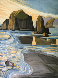 Dinosaurs Roaming the Water's Edge